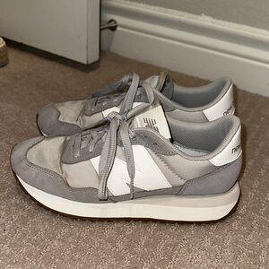 New Balance Gray and White Athletic Shoes